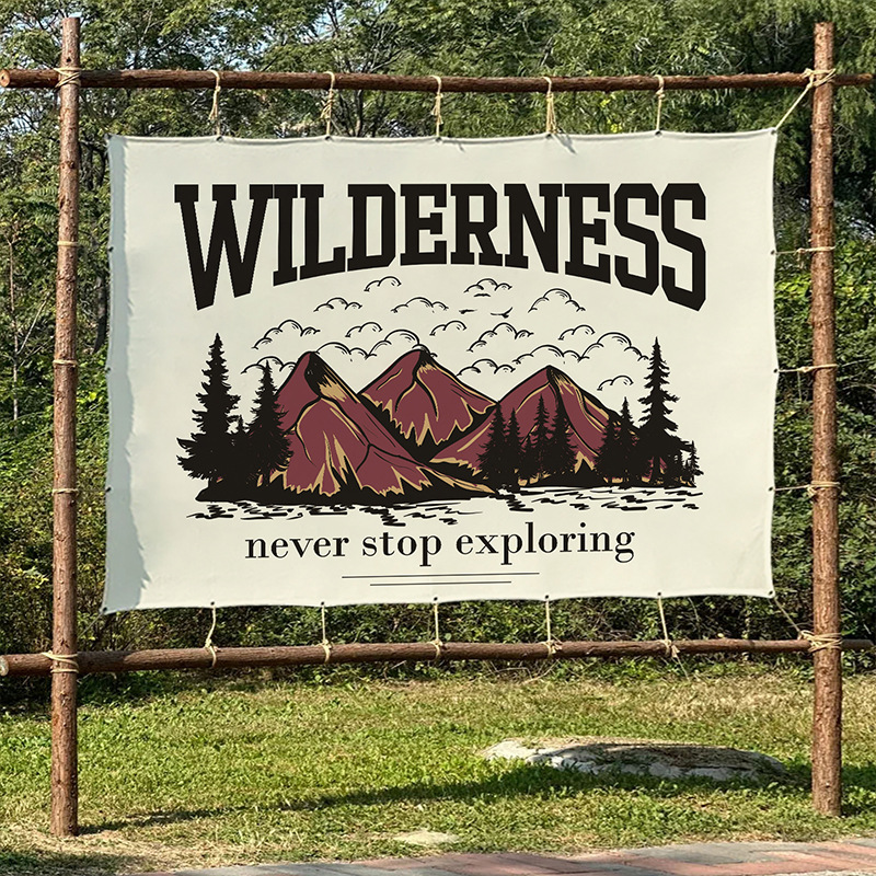 Outdoor Adventure Background - Vintage Adventure Wild Life Camping Tapestry