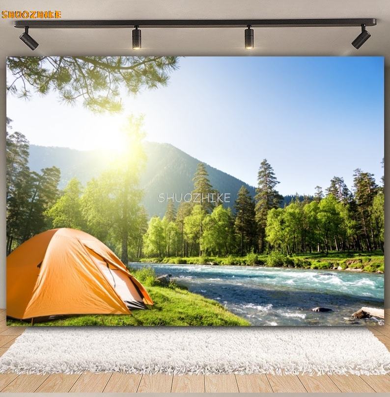 Outdoor Forest Camping Backdro - Outdoor Adventure Background ulasan dan harga