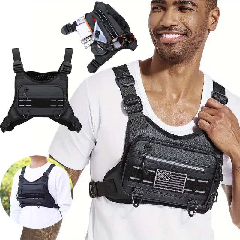 Outdoor Chest Bag For Men Fron - Outdoor Adventure Vest ulasan dan harga