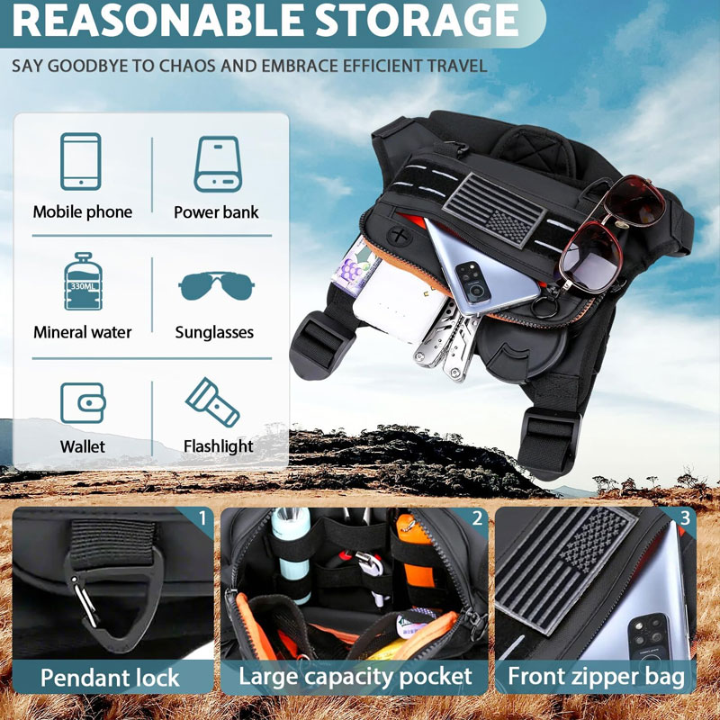 Outdoor Chest Bag For Men Fron - Outdoor Adventure Vest ulasan dan harga