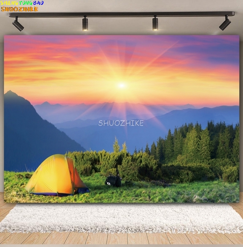 Outdoor Forest Camping Backdro - Outdoor Adventure Background ulasan dan harga