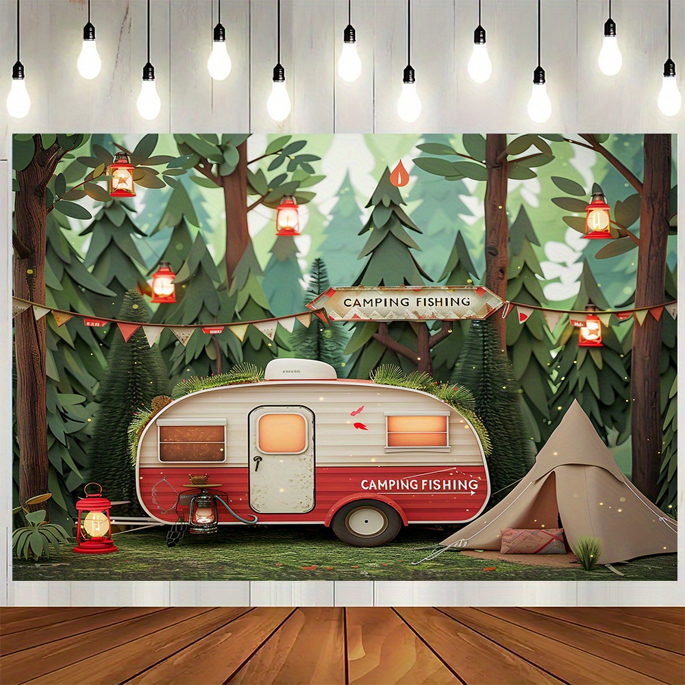 Jungle Camping Theme Tapestry, - Outdoor Adventure Background ulasan dan harga