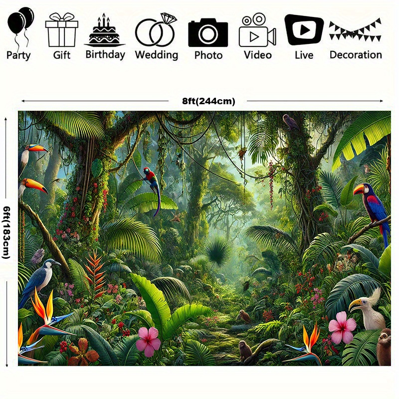 1pc Jungle Adventure Backgroun - Outdoor Adventure Background ulasan dan harga